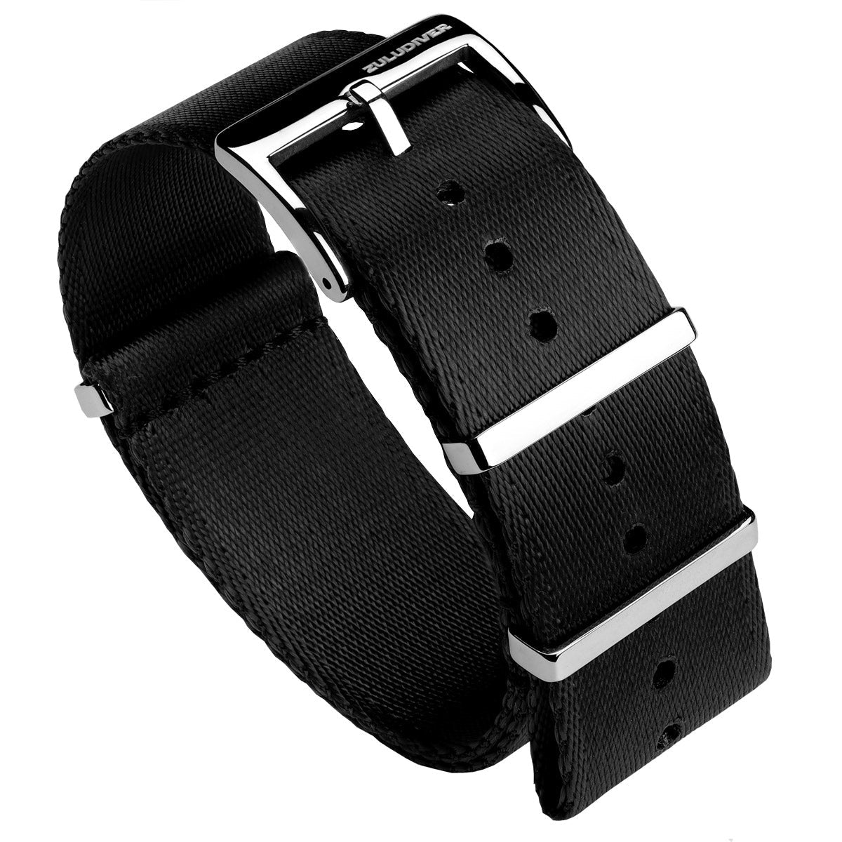 1973 British Military Watch Strap: ARMOURED RECON - Military Black, Polished