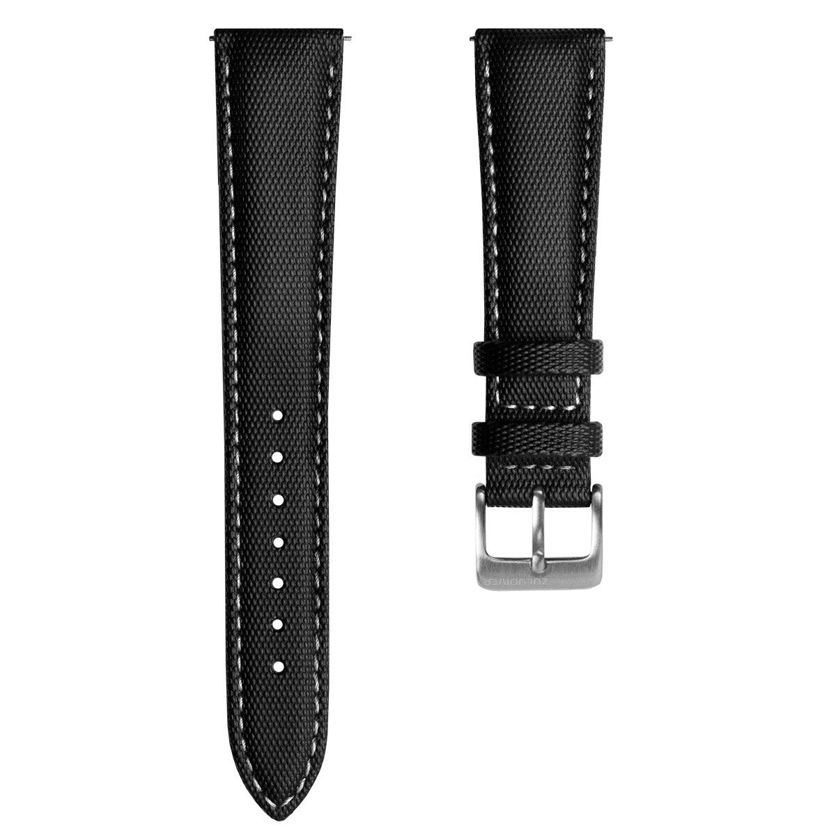Mayday Sailcloth Padded Divers Watch Strap - Off White Stitching