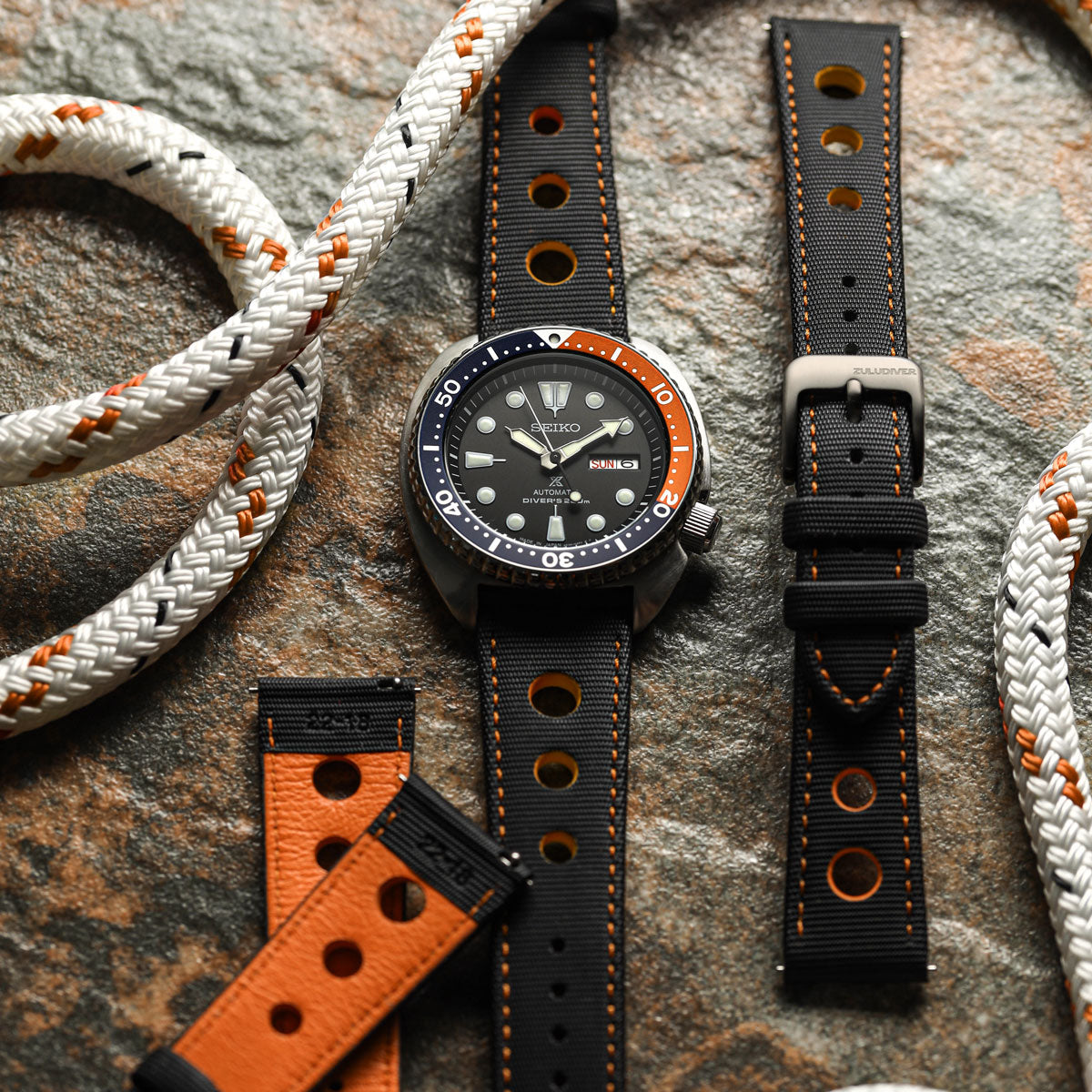 Mayday Anchor Sailcloth Divers Watch Strap - Shell