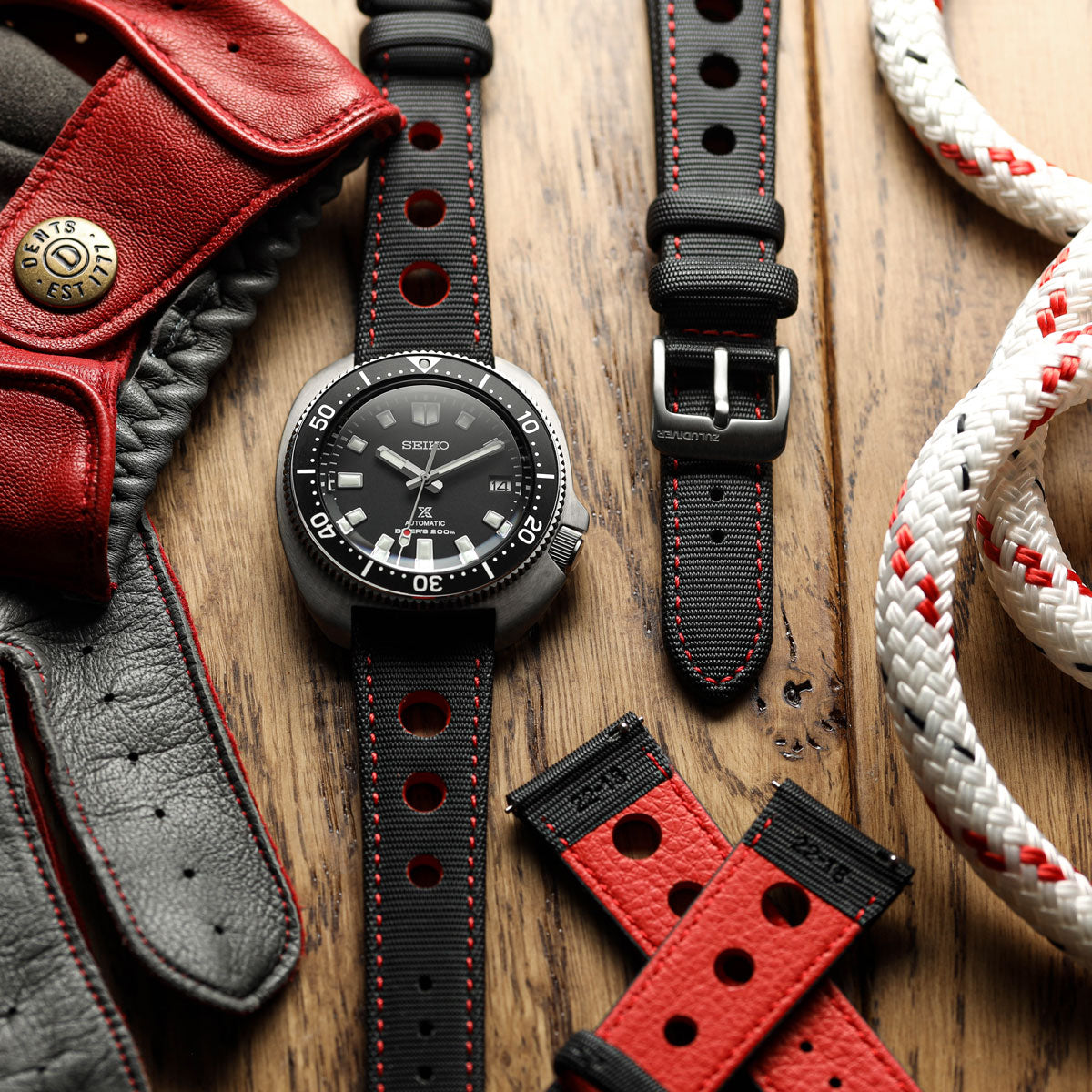 Mayday Anchor Sailcloth Divers Watch Strap - Sunset