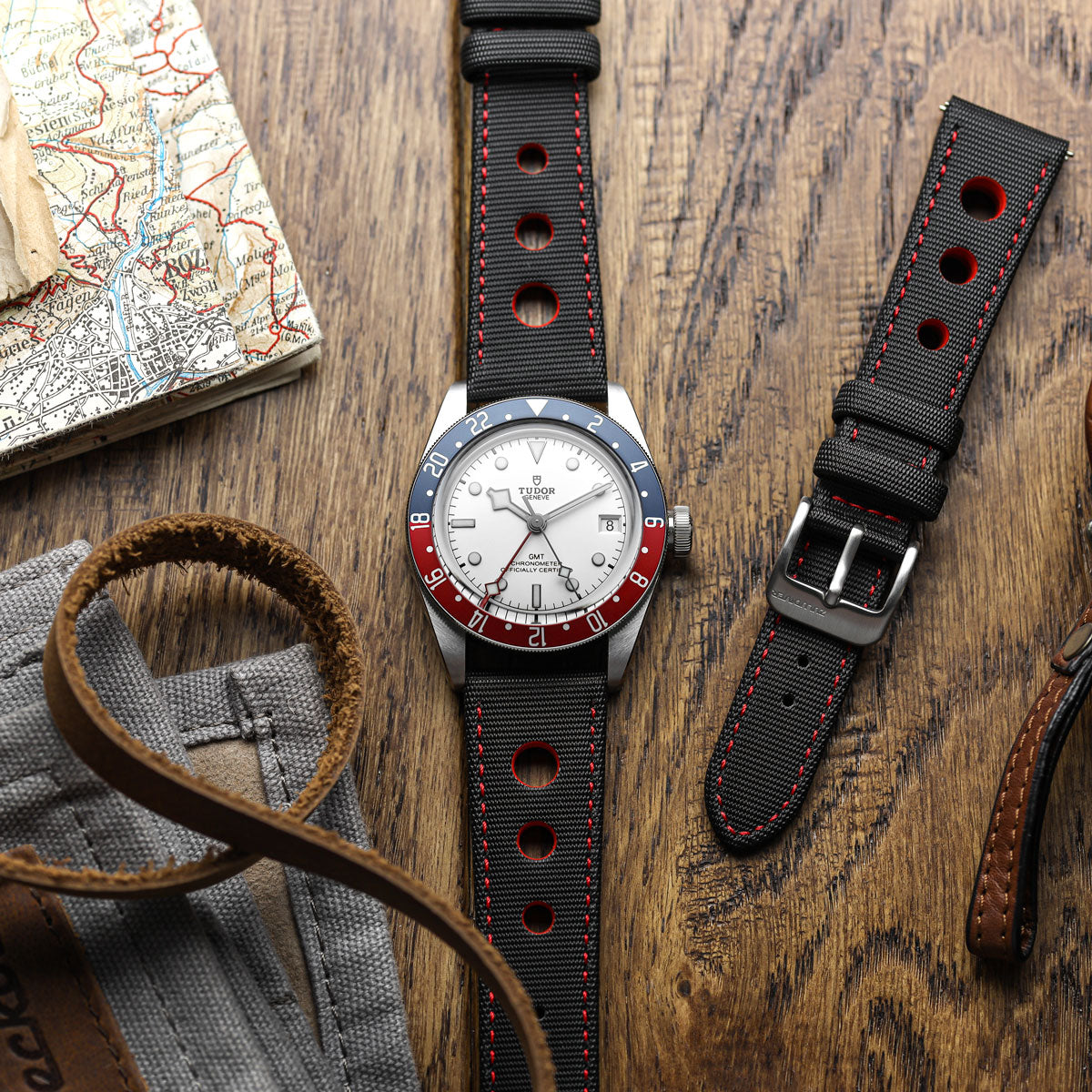 Mayday Anchor Sailcloth Divers Watch Strap - Sunset