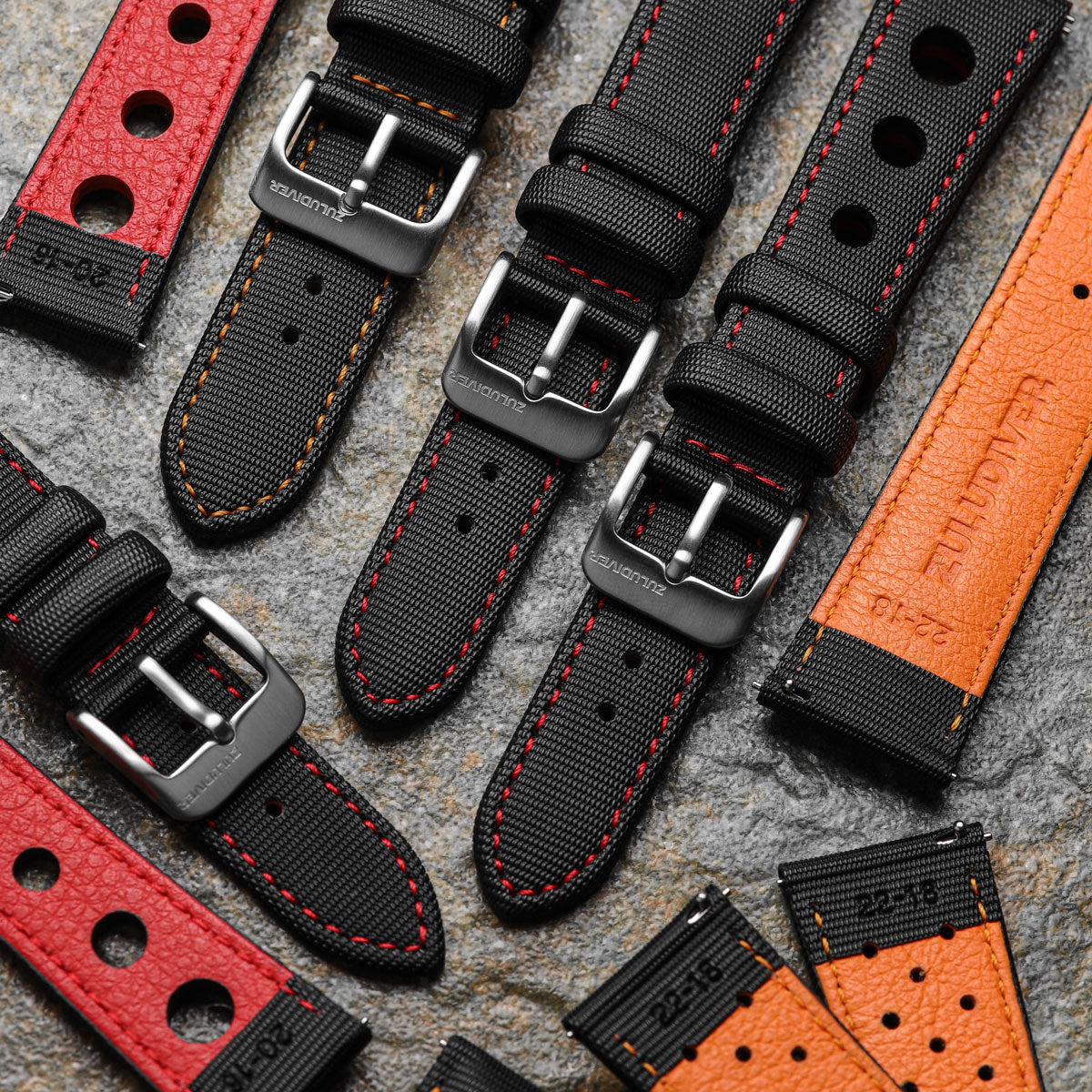 Mayday Navigator Sailcloth Divers Watch Strap - Crimson