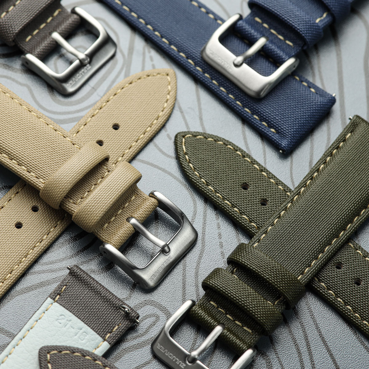 Mayday Regatta Sailcloth Divers Watch Strap - Pirate Black