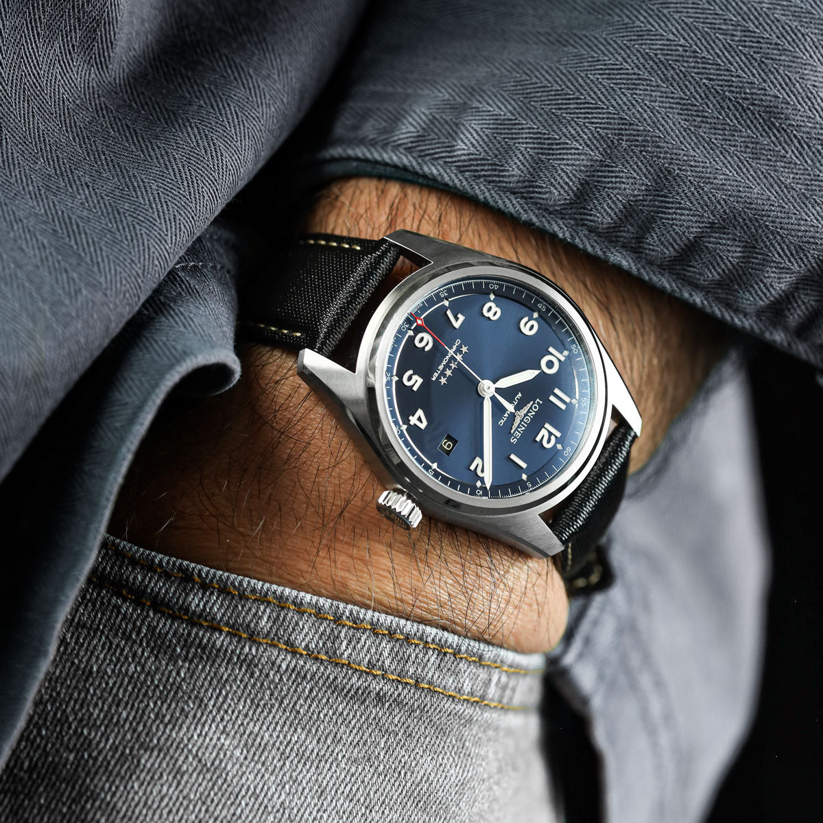 Mayday Regatta Sailcloth Divers Watch Strap - Pirate Black