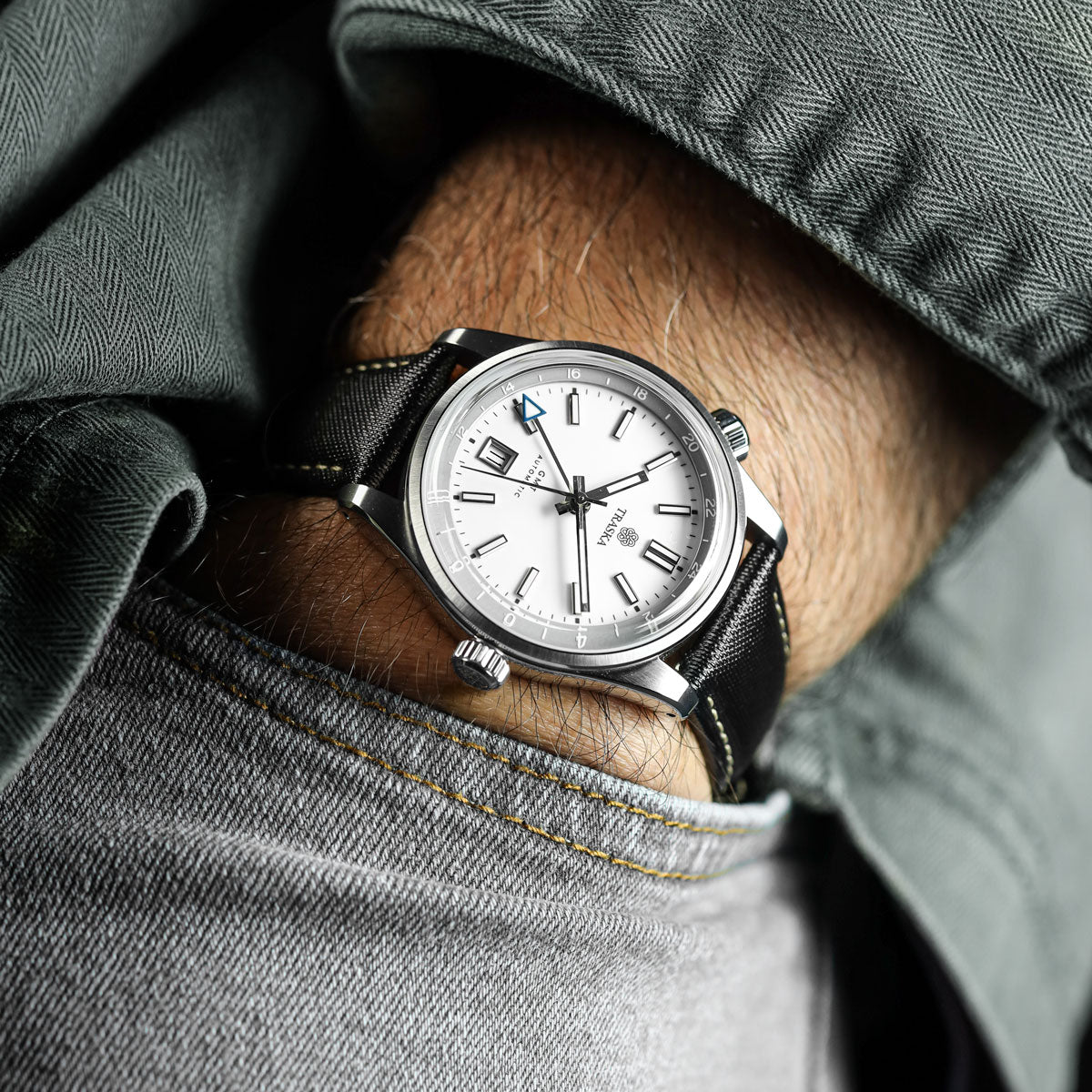 Mayday Regatta Sailcloth Divers Watch Strap - Pirate Black