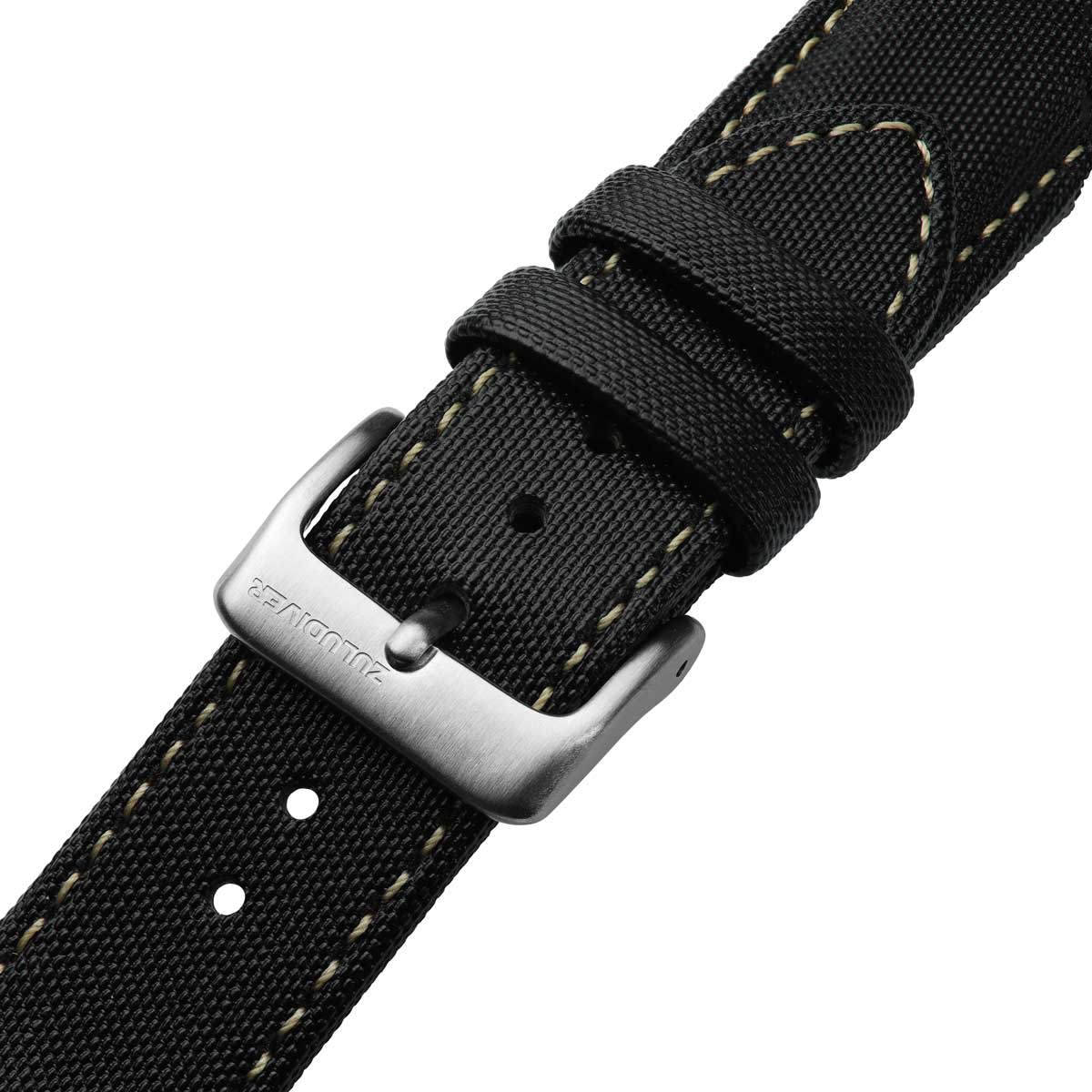 Mayday Regatta Sailcloth Divers Watch Strap - Pirate Black
