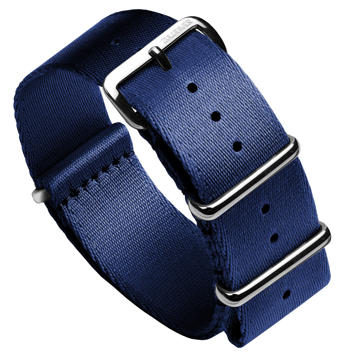 1973 British Military Watch Strap: ARMOURED - Navy Blue, Polished