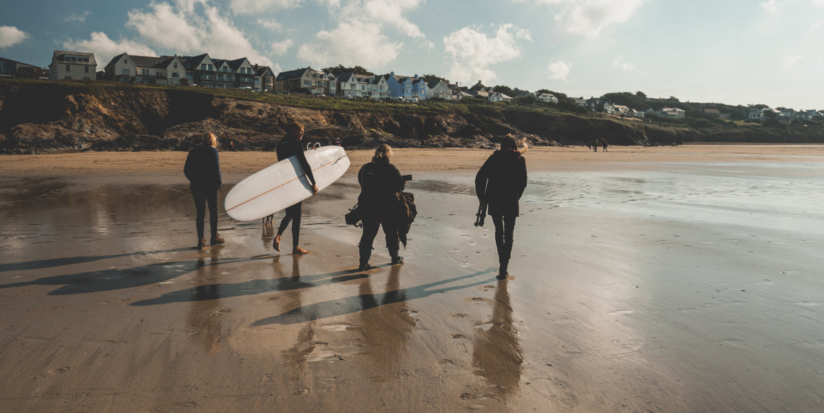 Cornwall beach scene, stop plastic waste!