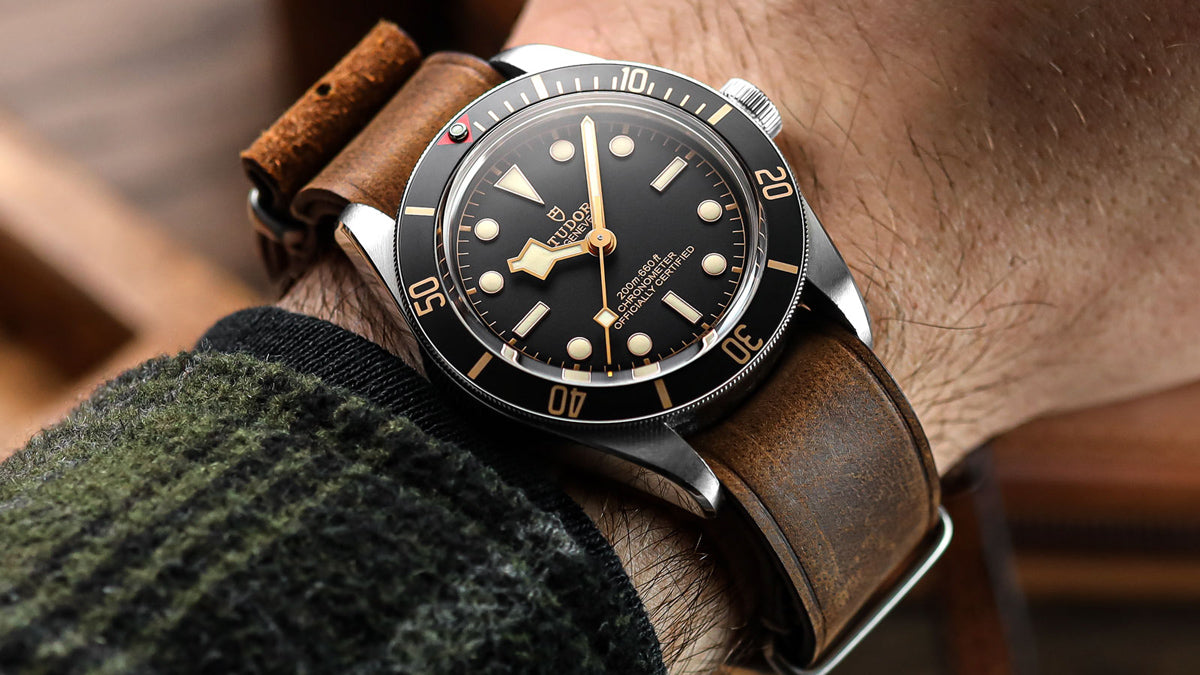 1973 Leather Watch Strap on Tudor Watch