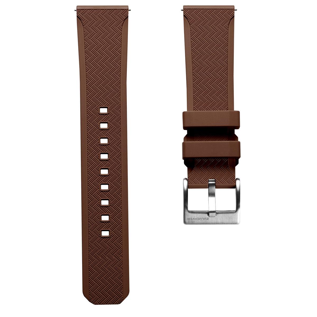 TitanFlex Rubber Watch Strap - Harbour Brown - ZULUDIVER