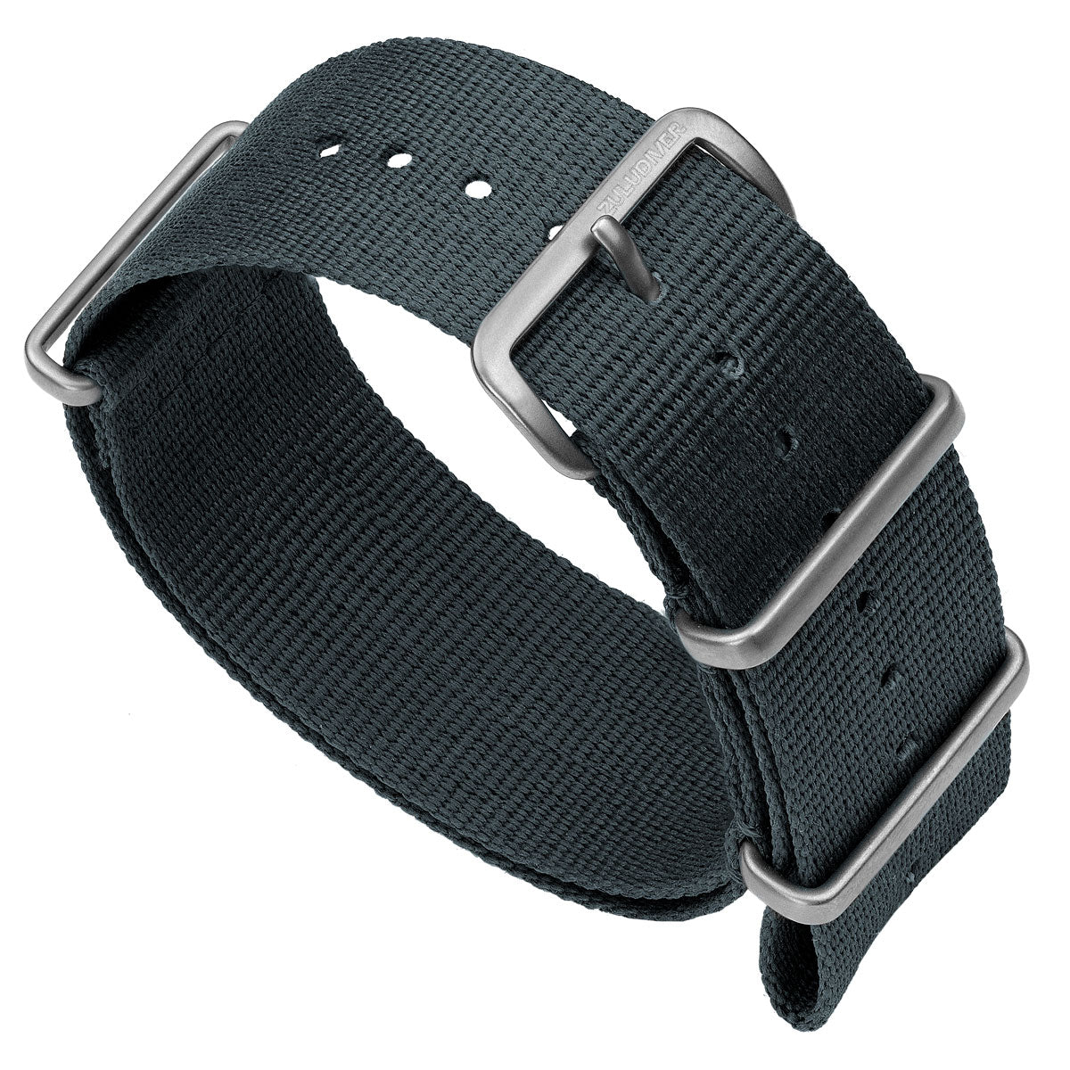 Military NATO watch strap, colour admiralty grey with satin finish hardware