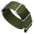 Military NATO watch strap, colour aramy green with satin finish hardware