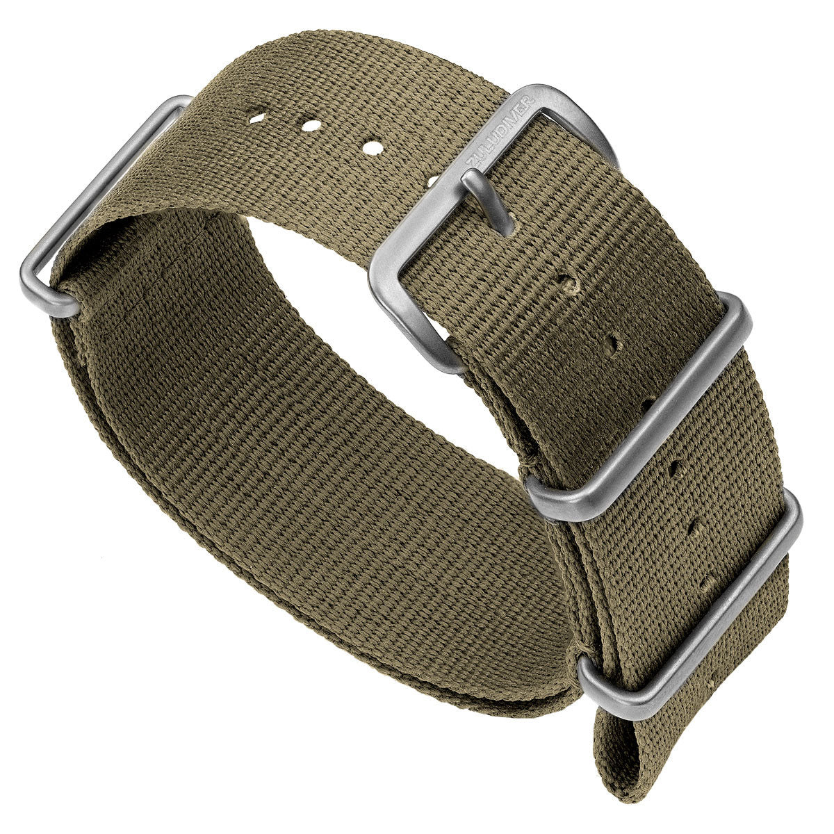 Military NATO watch strap, colour desert sand with satin finish hardware