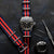 Omega style NATO Watch Straps, blue and red stripe colours, white background image