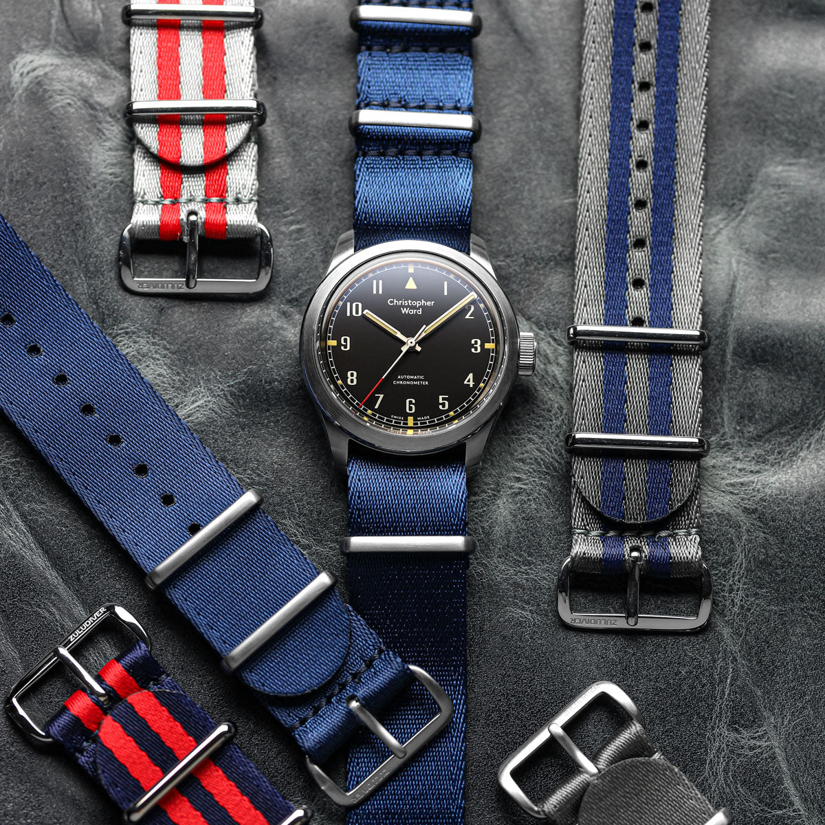 1973 British Military Watch Strap: ARMOURED - Navy Bond, Polished - additional image 2