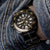 1973 British Military Watch Strap: CADET Marine Nationale - Green, Orange Stripe - additional image 1