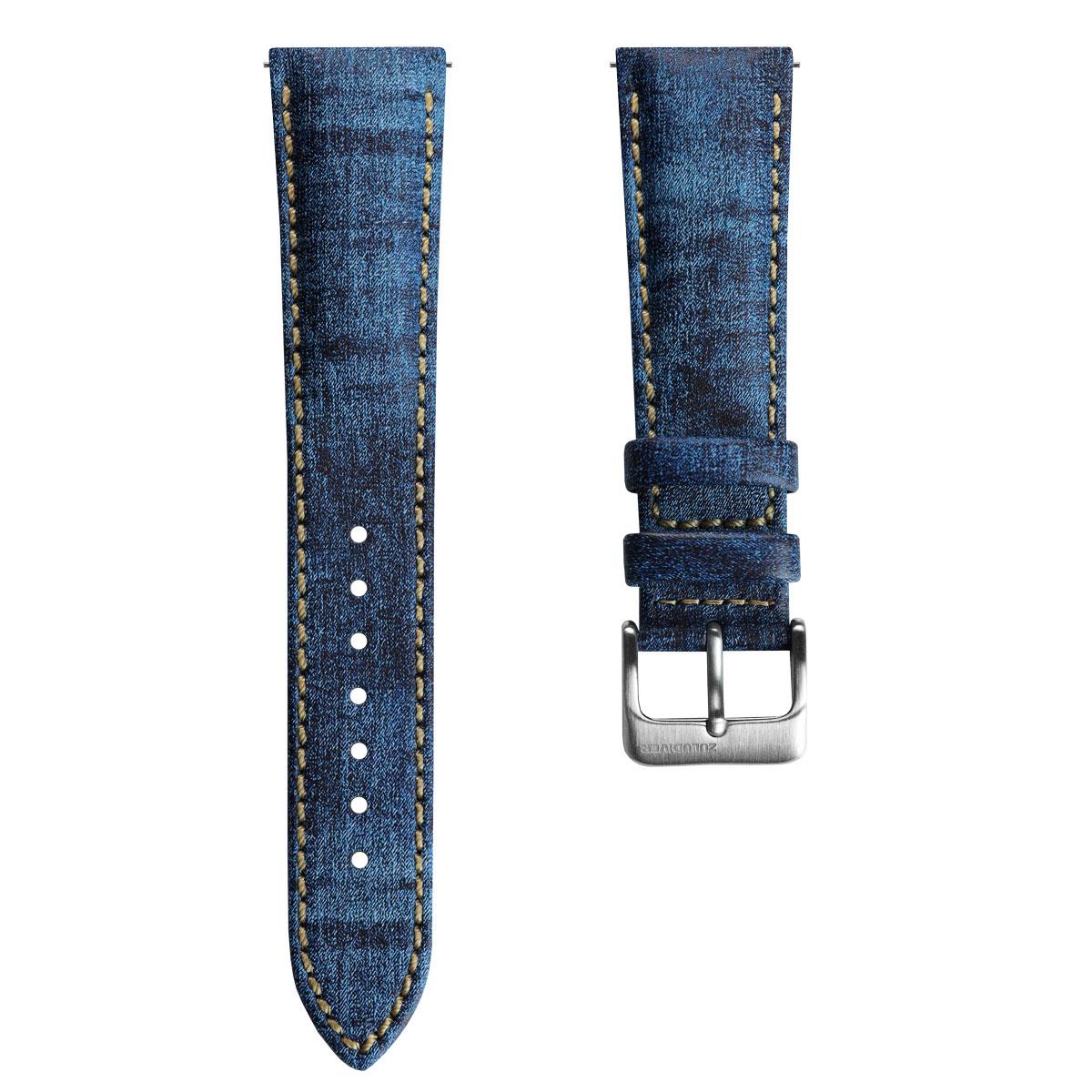 Nevada Denim Leather Watch Strap - ZULUDIVER