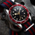 1973 British Military Watch Strap: ARMOURED - Navy Blue/Red, Polished - additional image 3