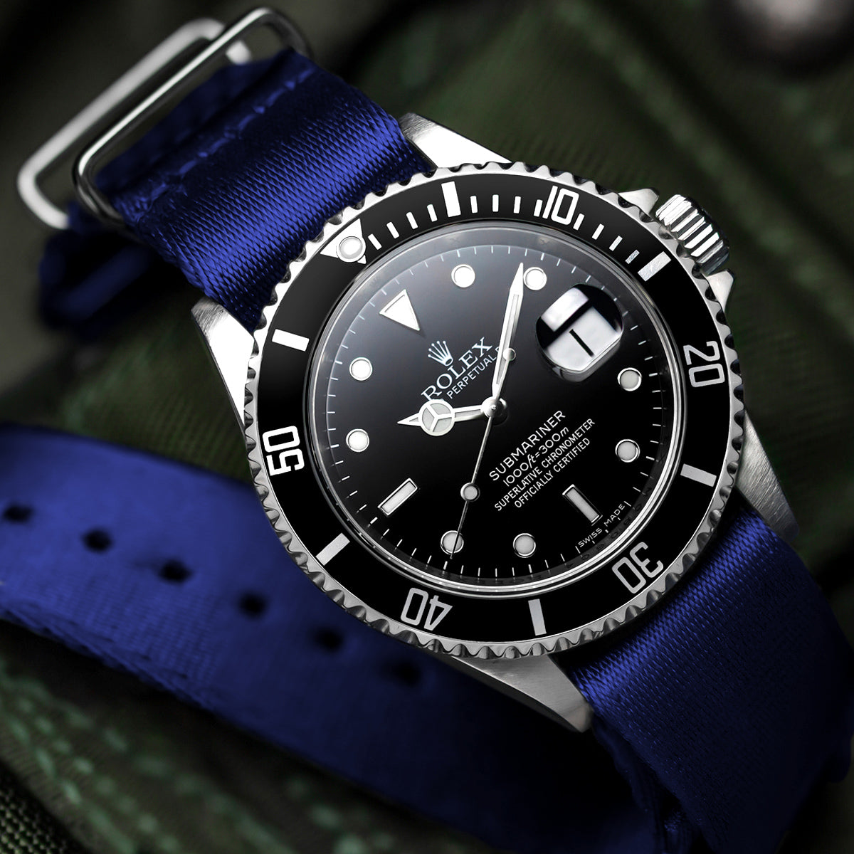 1973 British Military Watch Strap: ARMOURED - Admiralty Grey, Polished