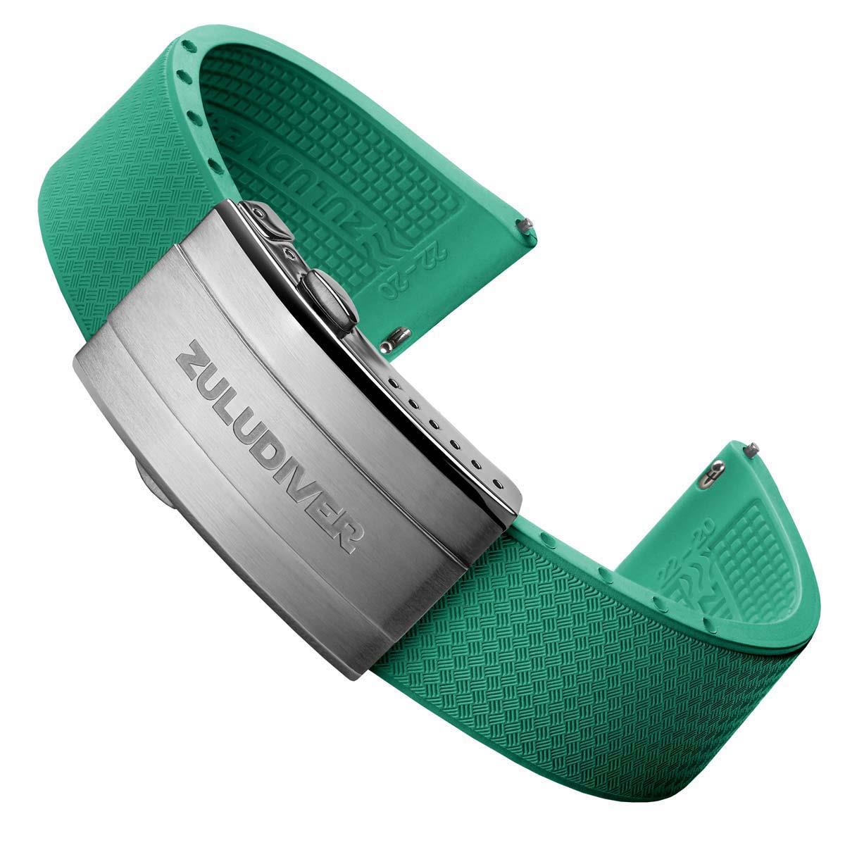 Tsunami MK2 Rubber Deployant Watch Strap - Capri Sea