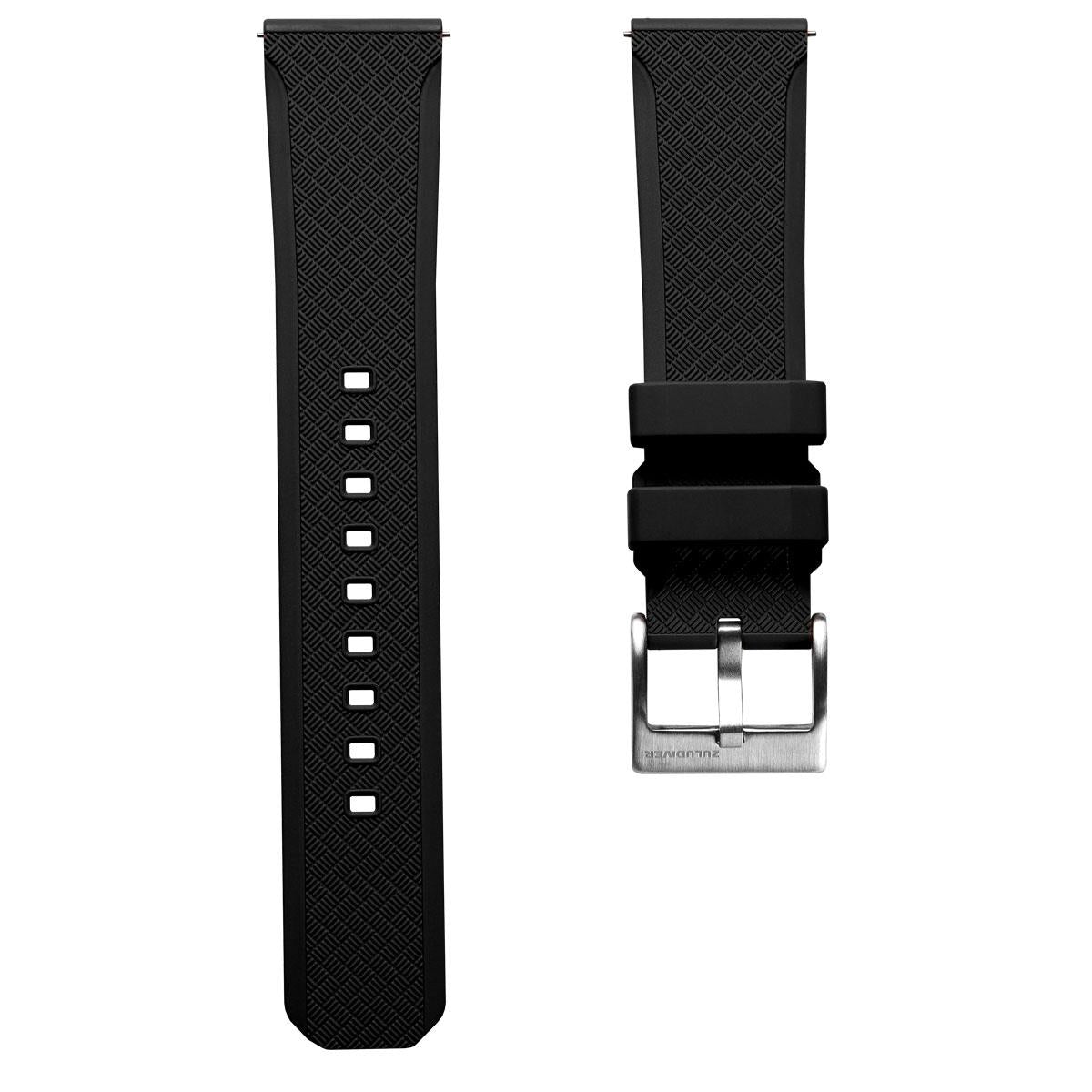 TitanFlex Rubber Watch Strap - Abyss Black - ZULUDIVER