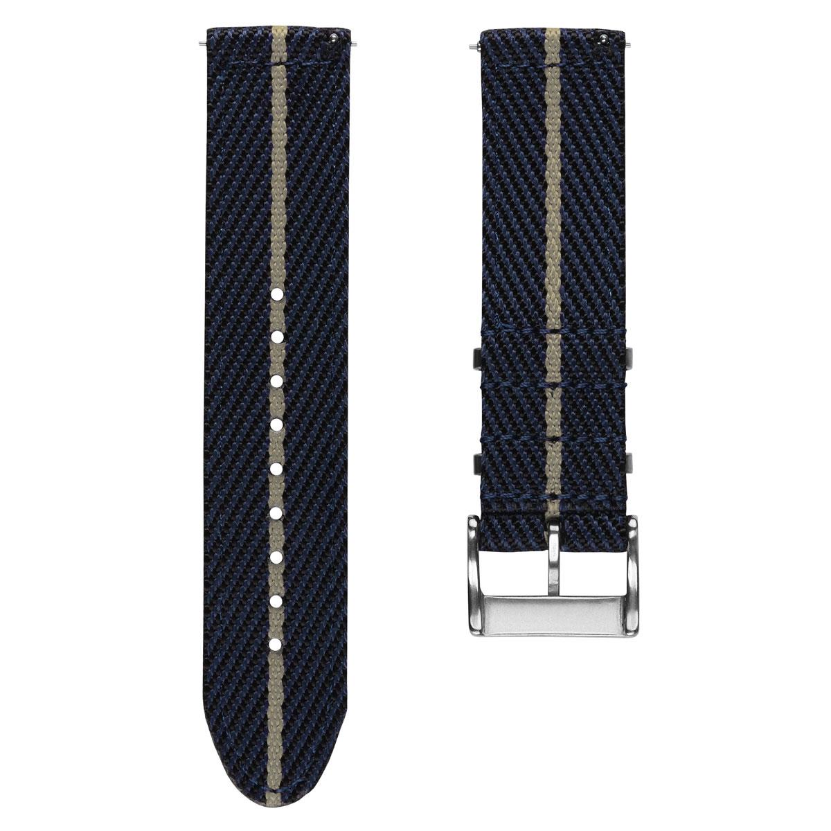 Black One Piece Military Nylon Strap 22mm