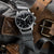 Omega style NATO Watch Straps, nylon seat belt, grey colours, white background image