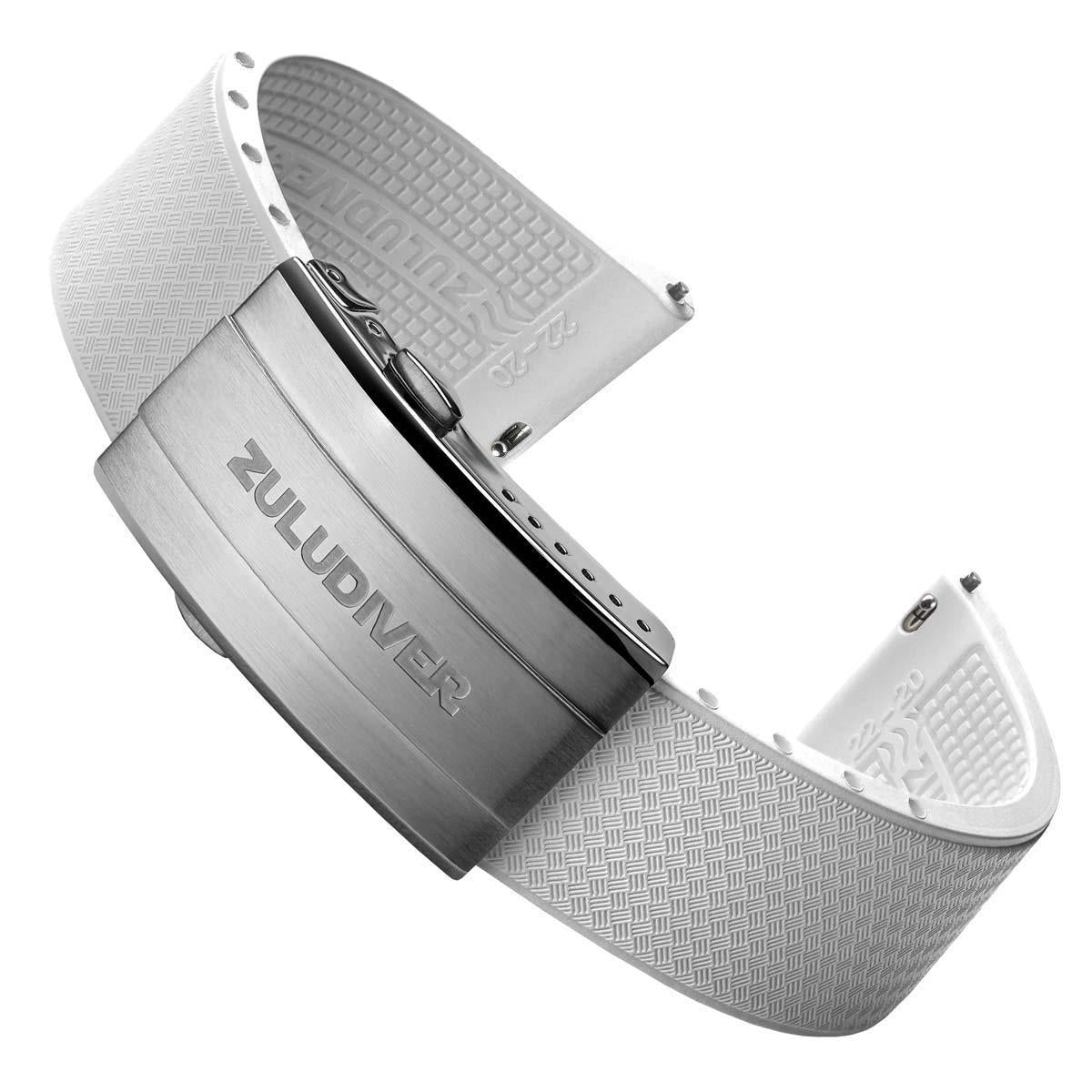 Tsunami MK2 Rubber Deployant Watch Strap - Coconut White