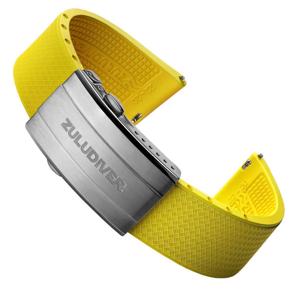 Tsunami MK2 Rubber Deployant Watch Strap - Tuscan Yellow