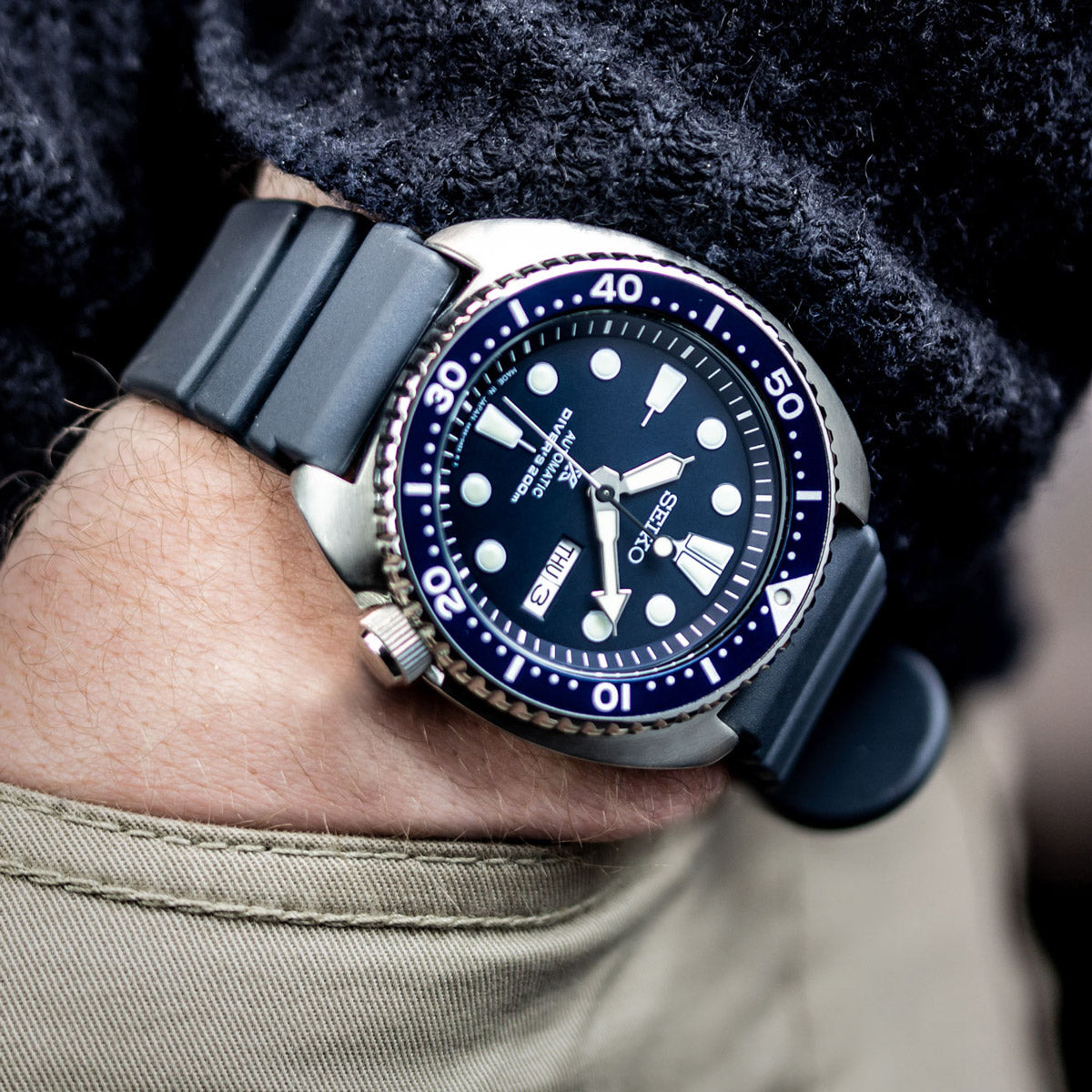 ZULUDIVER 284 Italian Rubber Dive Watch Strap - Dark Grey - additional image 1