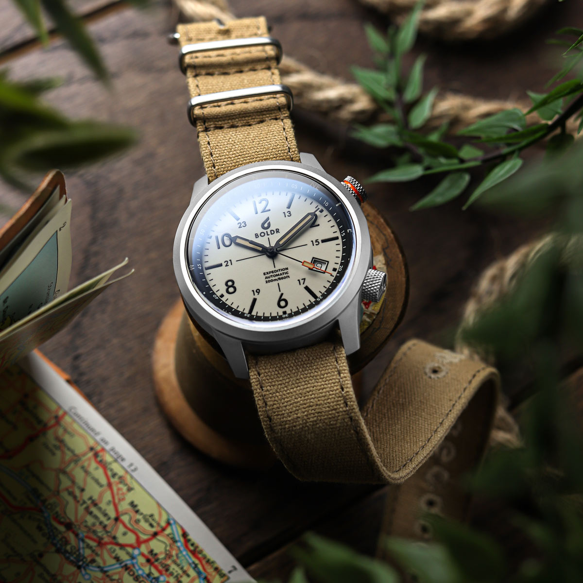 British Military Single Pass Vintage Canvas Watch Strap - Desert Sand - additional image 3