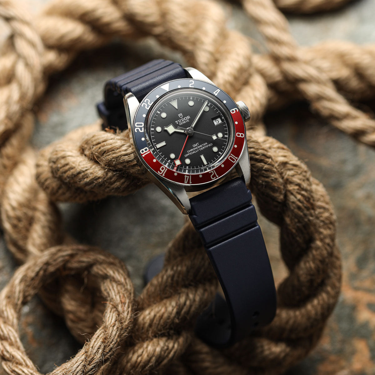 ZULUDIVER 284 Italian Rubber Dive Watch Strap - Navy Blue