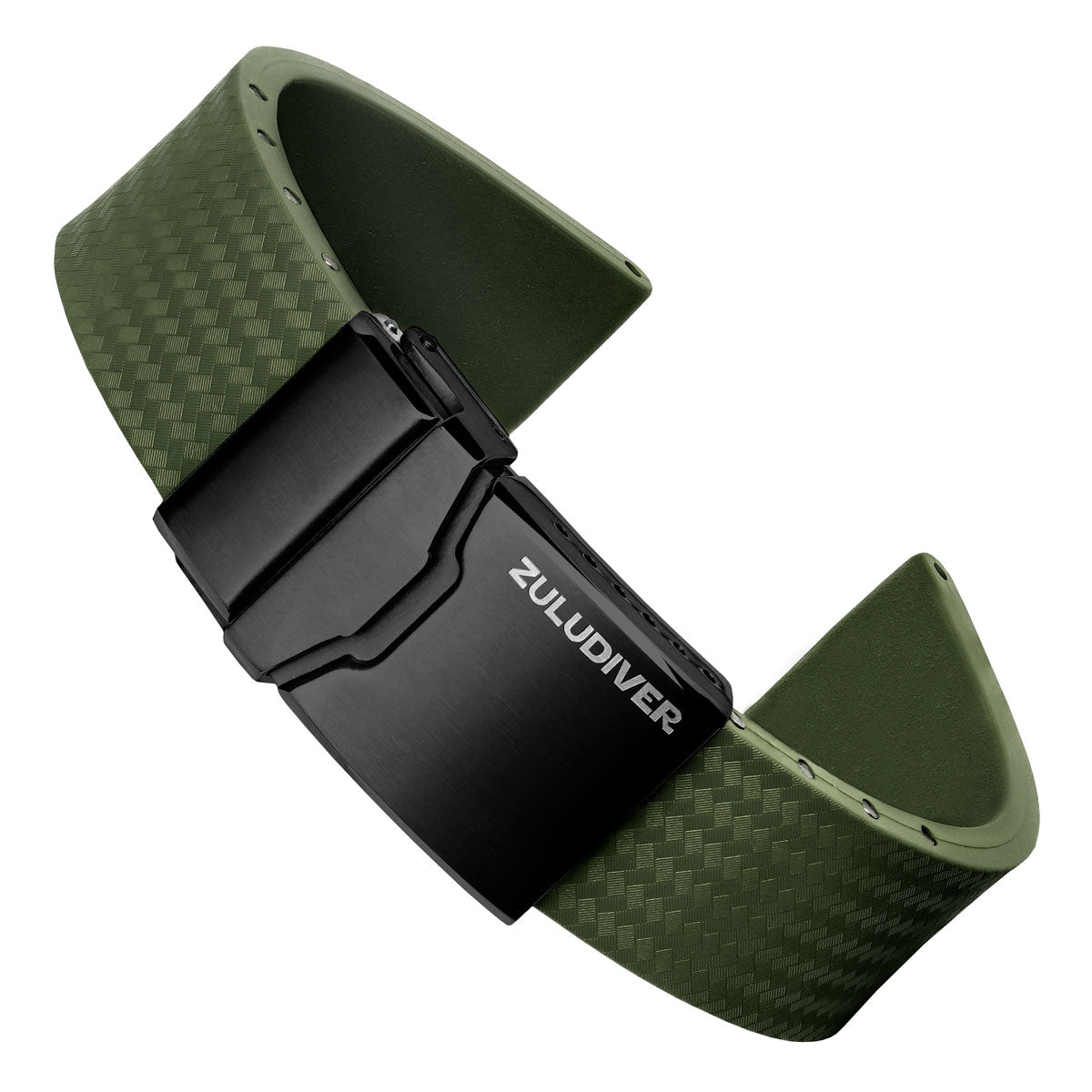 ZULUDIVER 400 MK II Italian Rubber Watch Strap Army Green