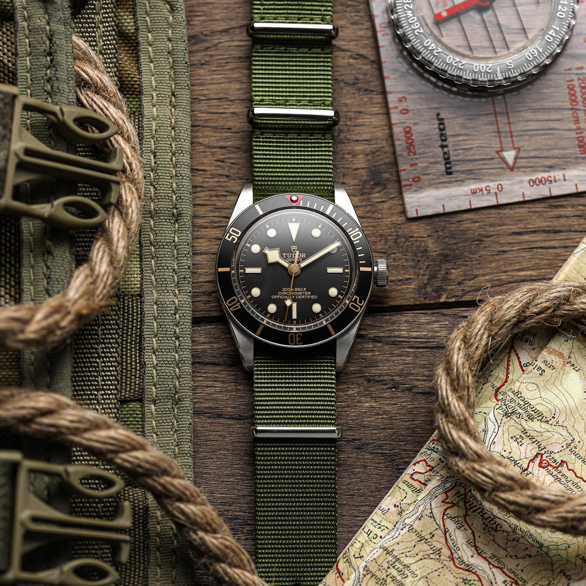 1973 British Military Watch Strap: CADET - Army Green, Polished - additional image 1