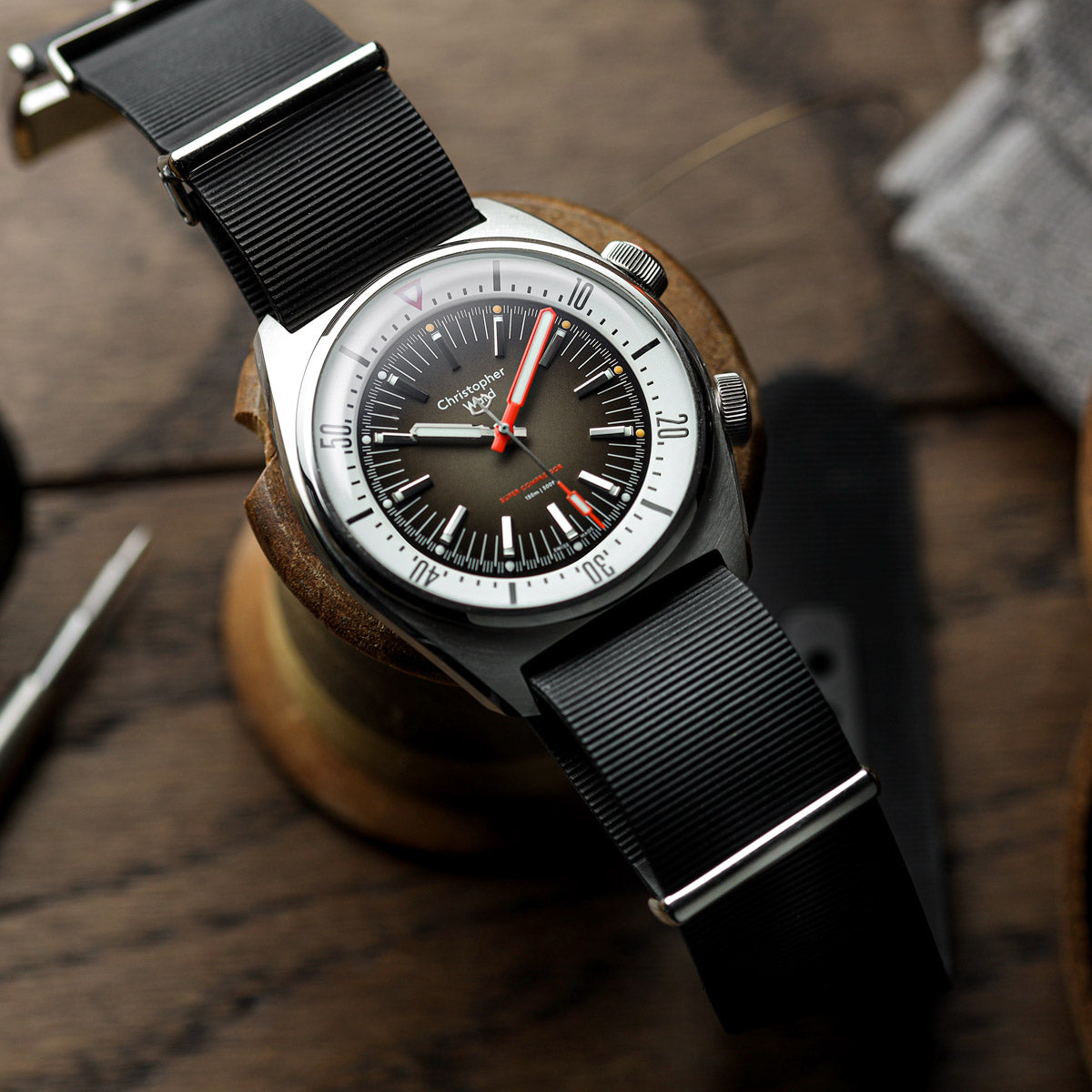 1973 British Military Watch Strap: 328 MARINE - Tactical Black