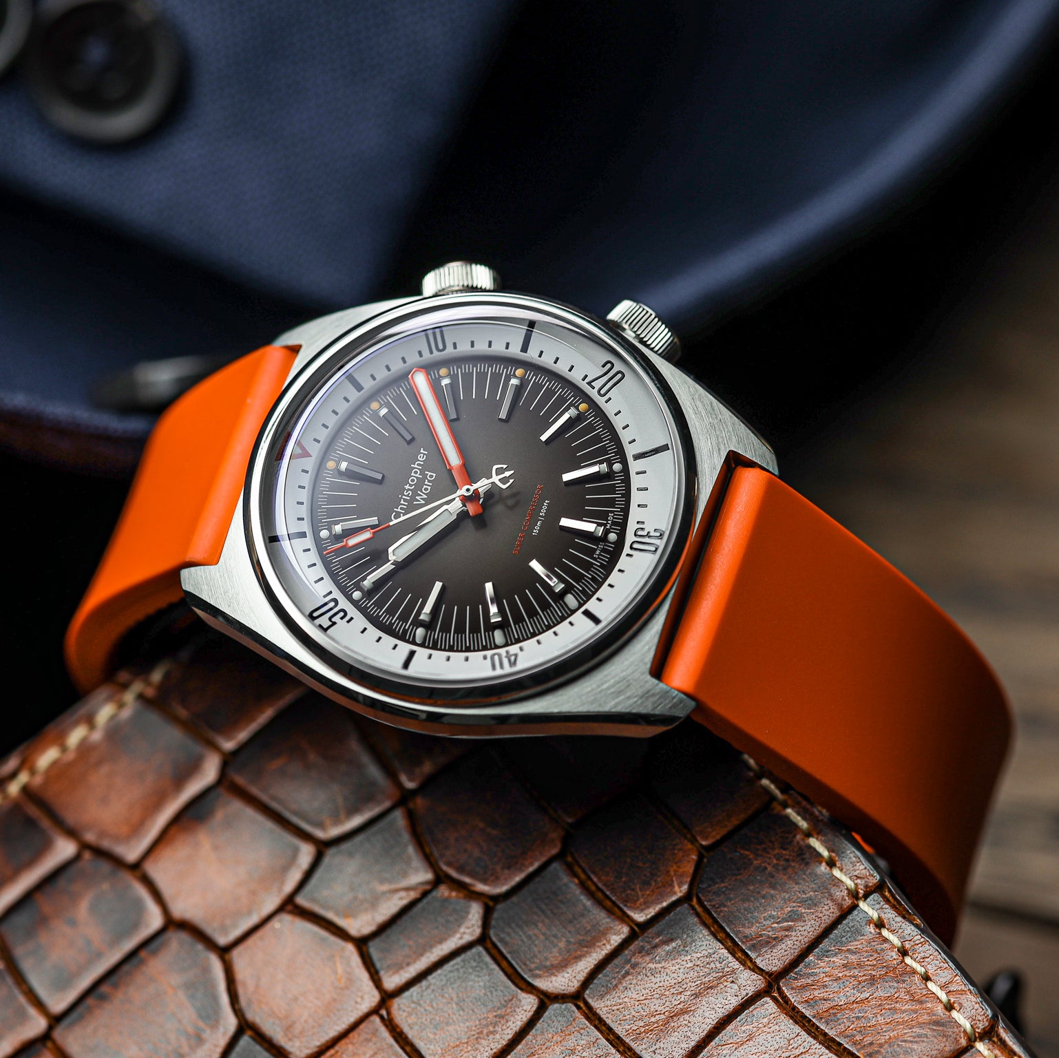 ZULUDIVER 300 (MKII) Italian Rubber Watch Strap - Navy - additional image 3