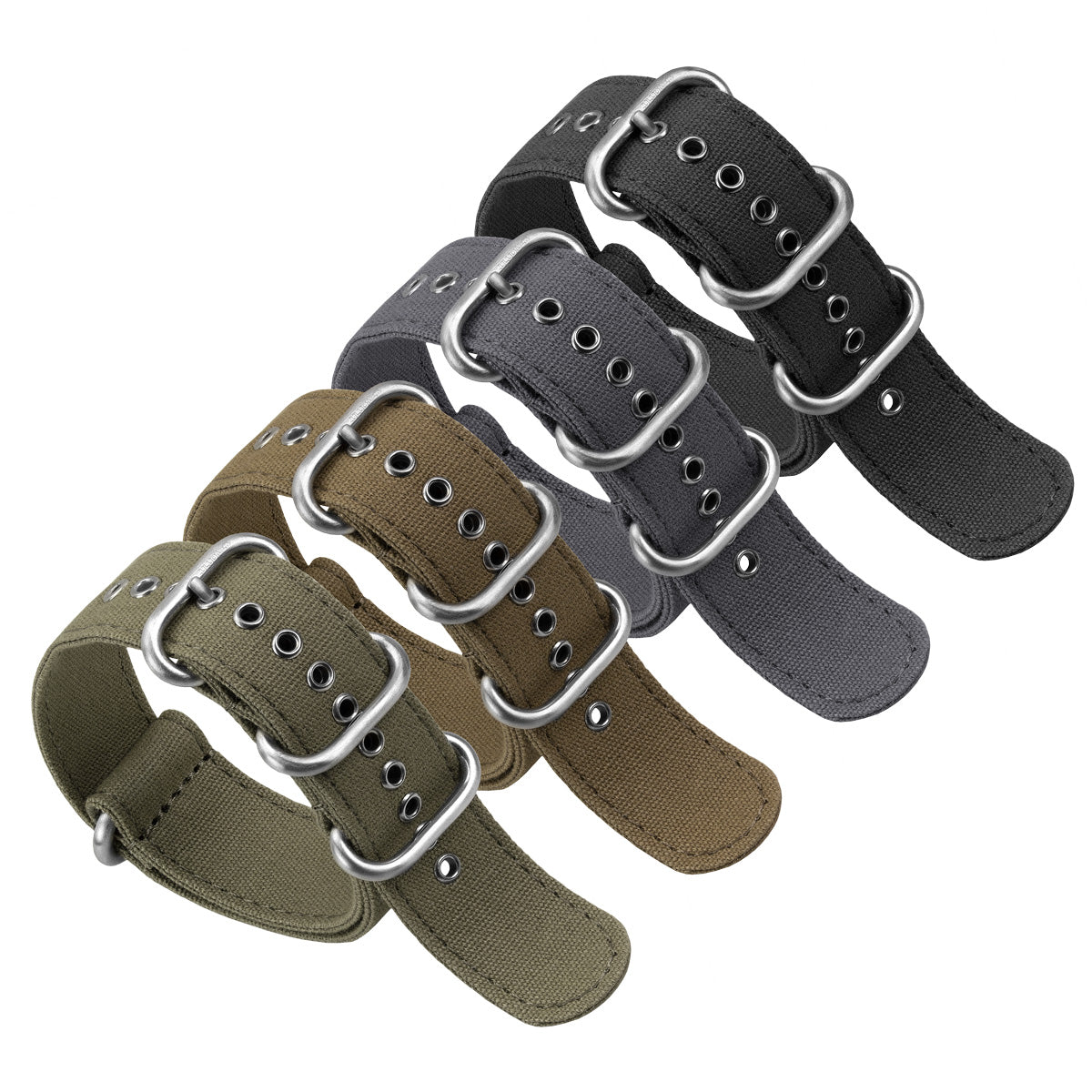 1973 British Military Watch Strap: WARRIOR Large Buckle - Grey