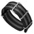 ZULULDIVER classic James Bond NATO watch strap black and grey stripe, satin hardware, white background shot