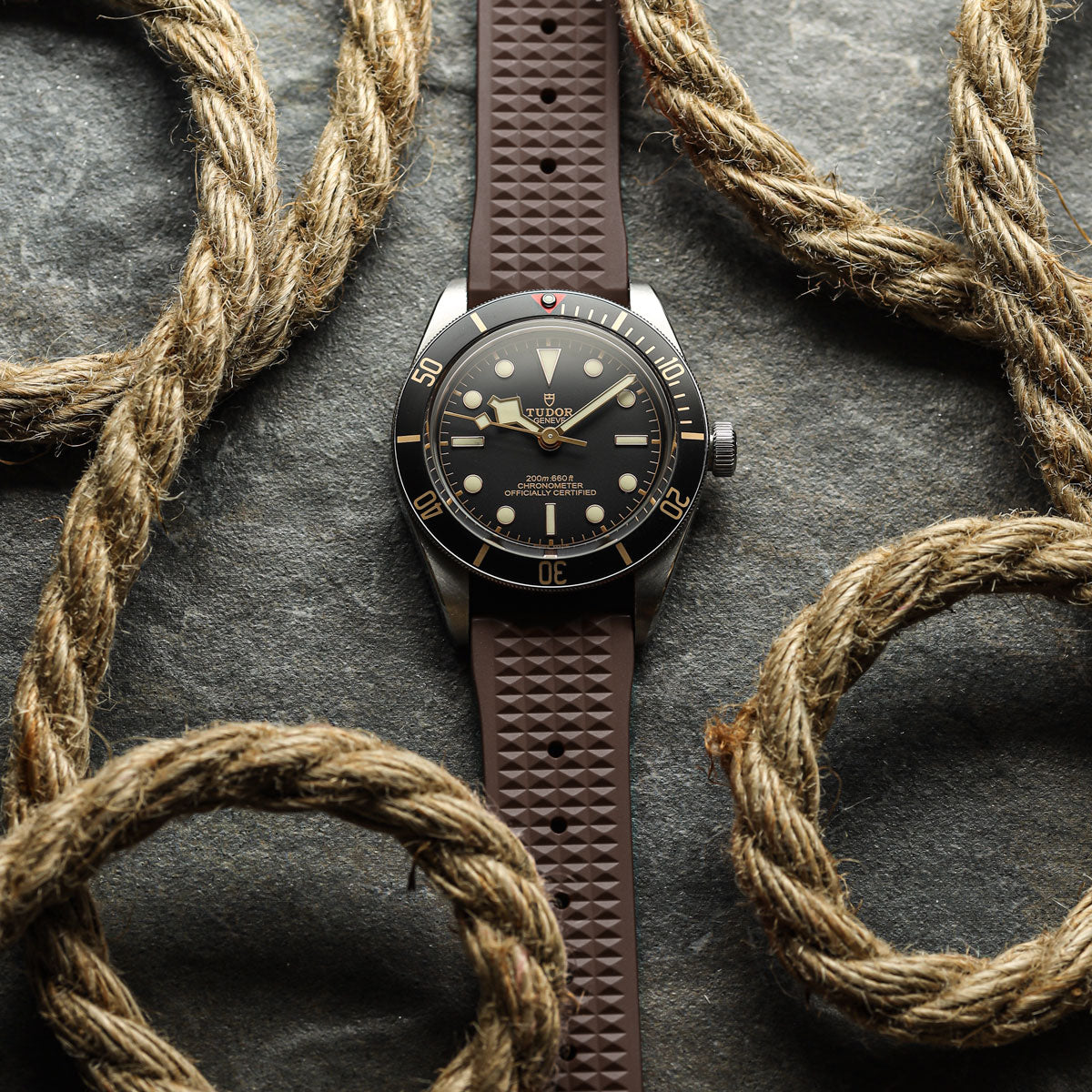 Seacroft Waffle FKM Rubber Dive Watch Strap - Cloud Grey