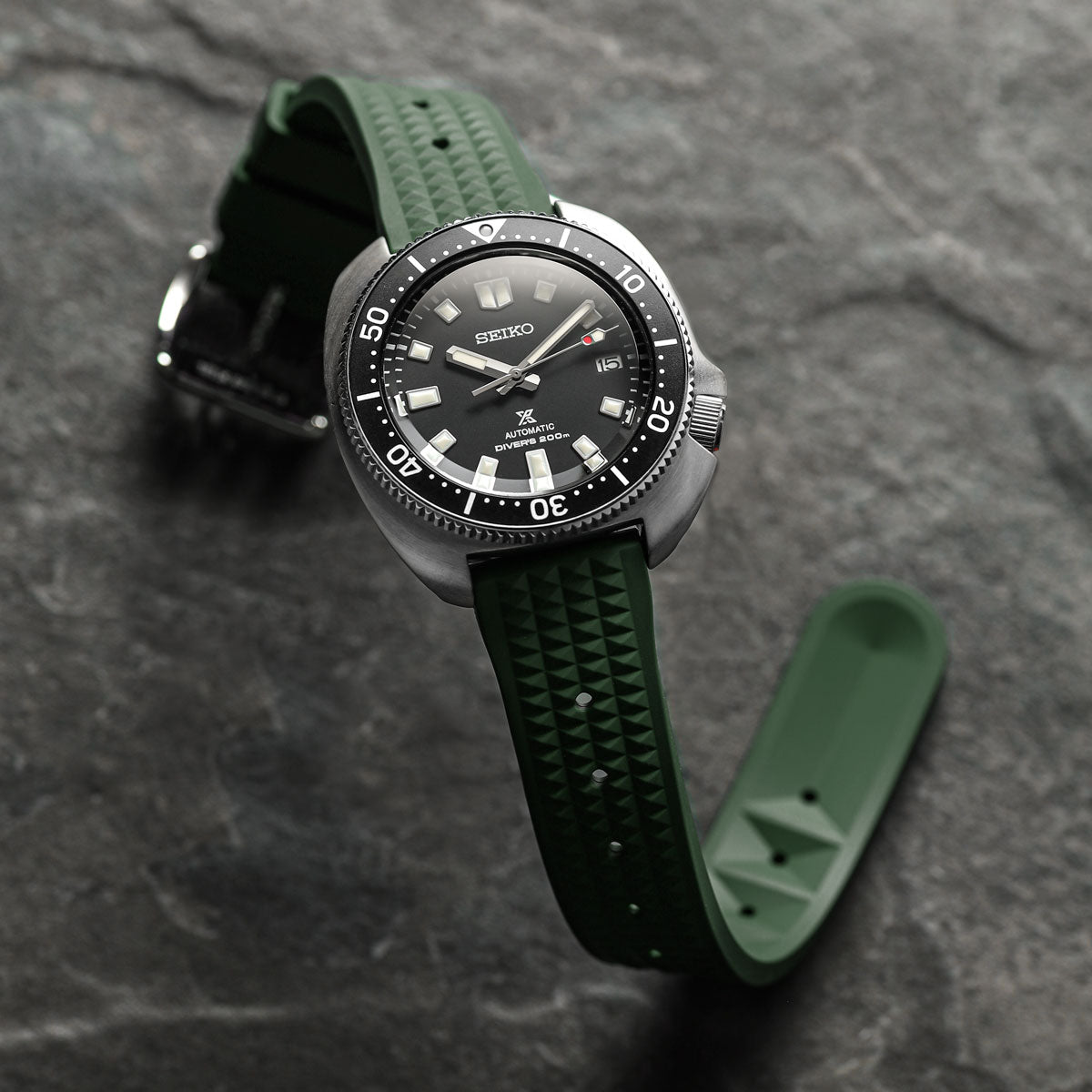 Seacroft Waffle FKM Rubber Dive Watch Strap - Cloud Grey