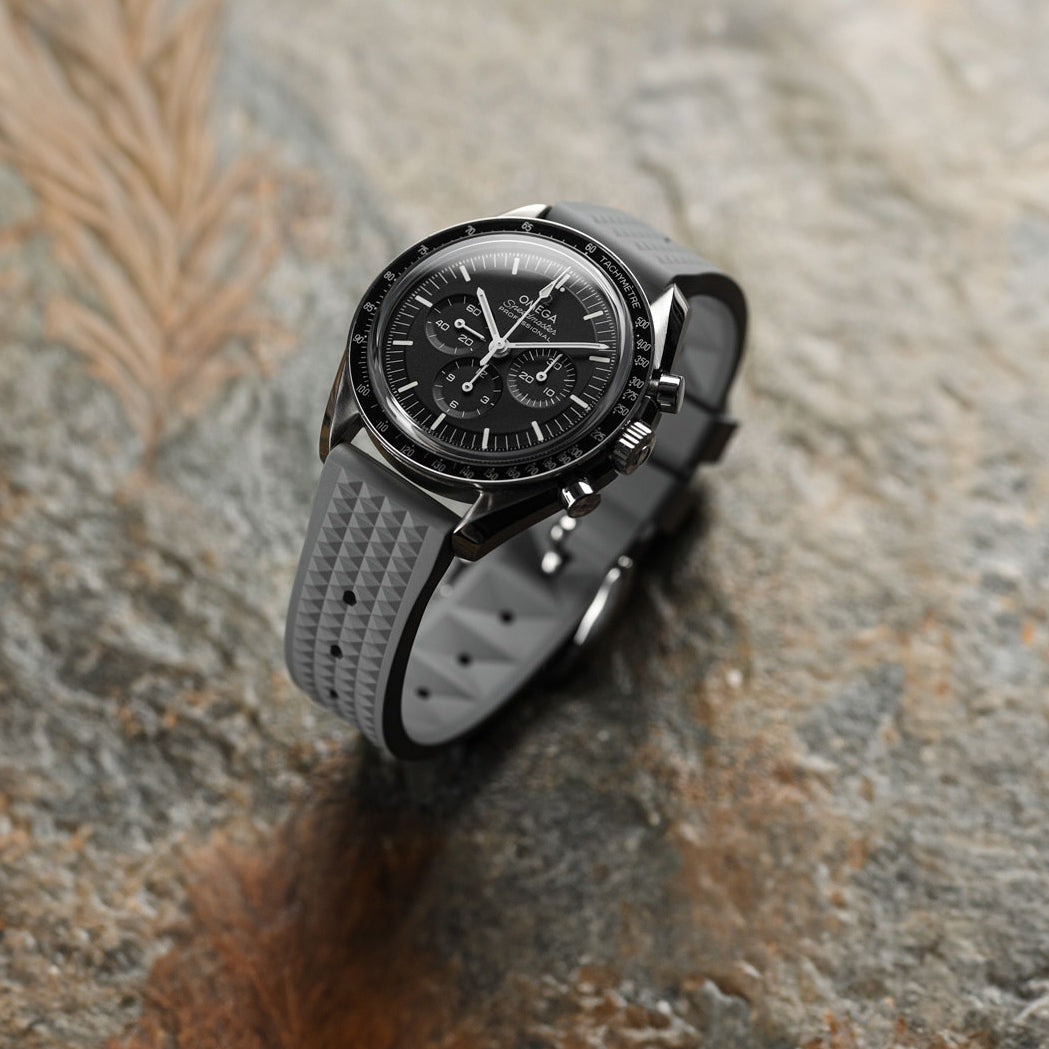 Seacroft Waffle FKM Rubber Dive Watch Strap - Black