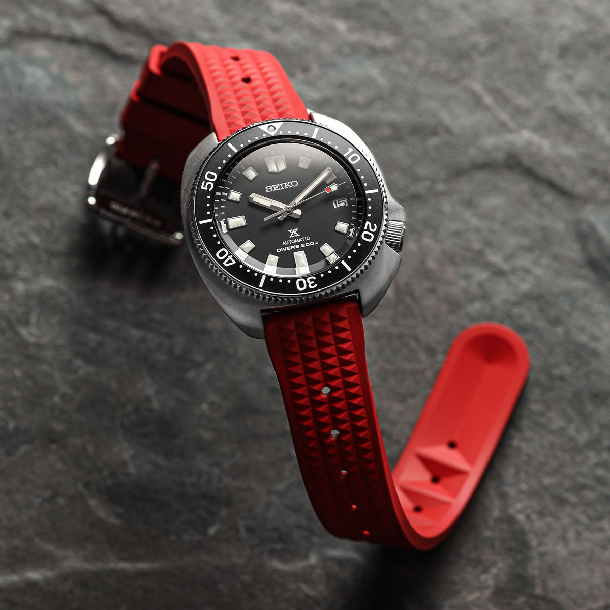 Seacroft Waffle FKM Rubber Dive Watch Strap - Cloud Grey