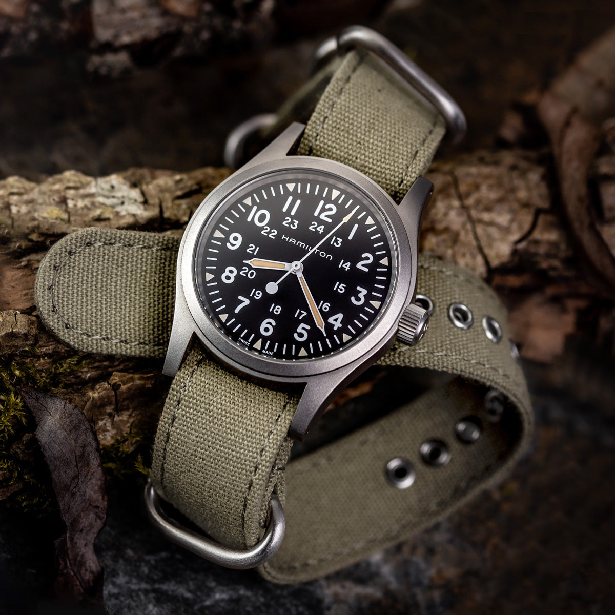 1973 British Military Watch Strap: WARRIOR Large Buckle - Army Green