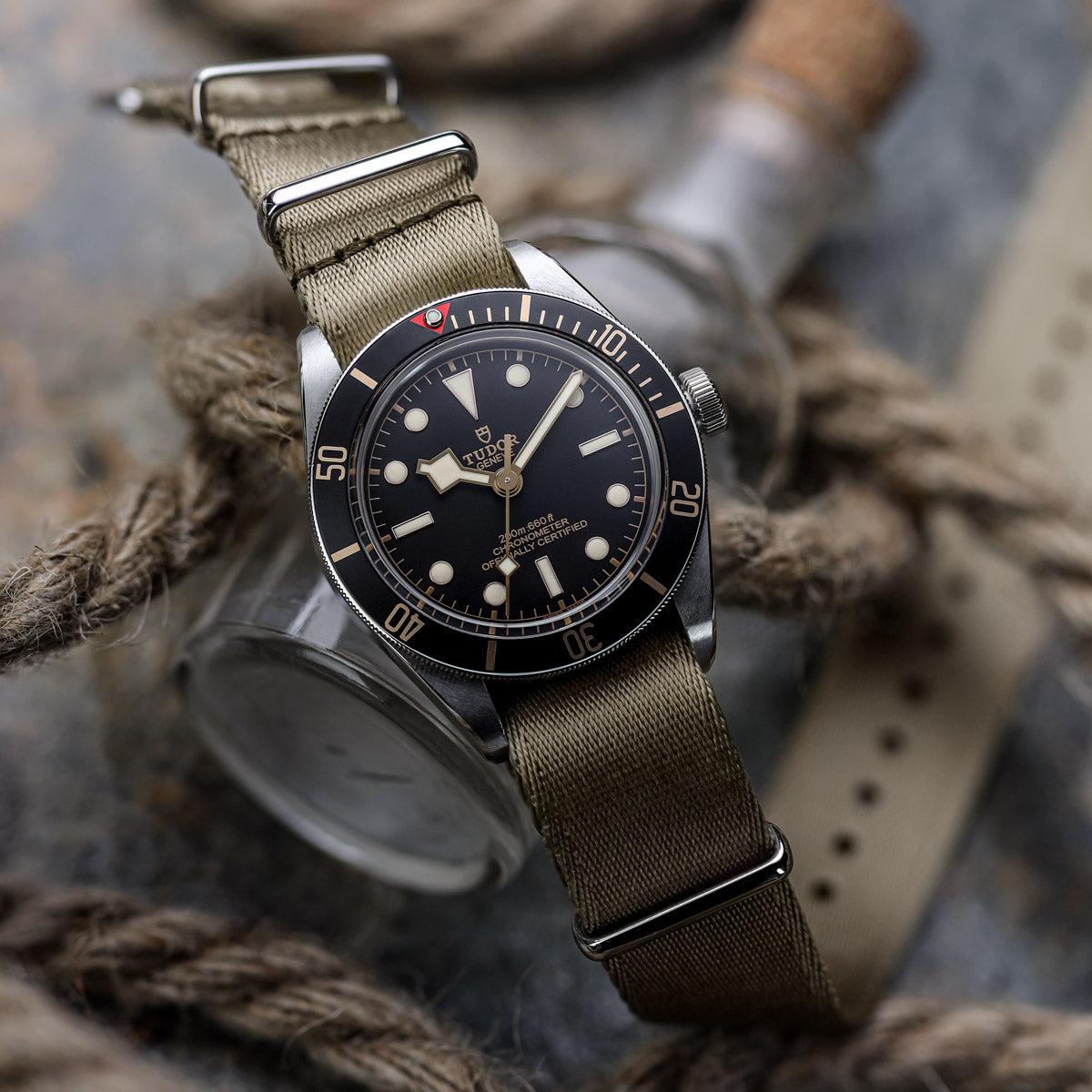 1973 British Military Watch Strap: ARMOURED - Black, Satin