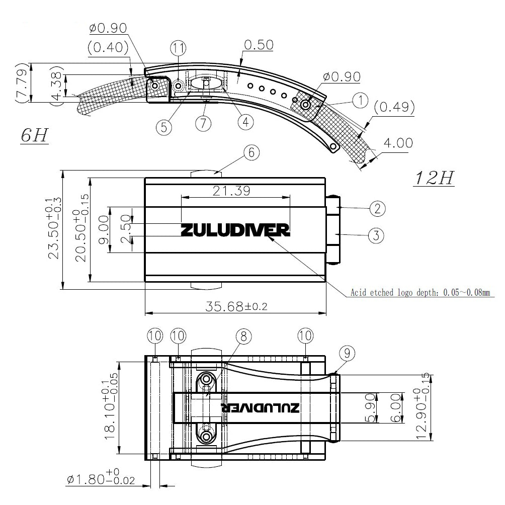 Tsunami MK2 Rubber Deployant Watch Strap - Vintage White + Lume