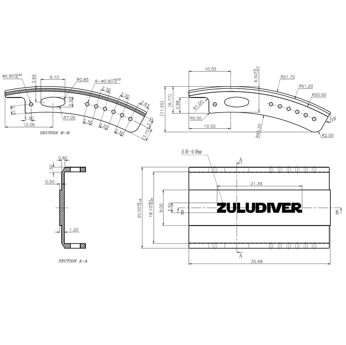 Tsunami MK2 Rubber Deployant Watch Strap - Vintage White + Lume