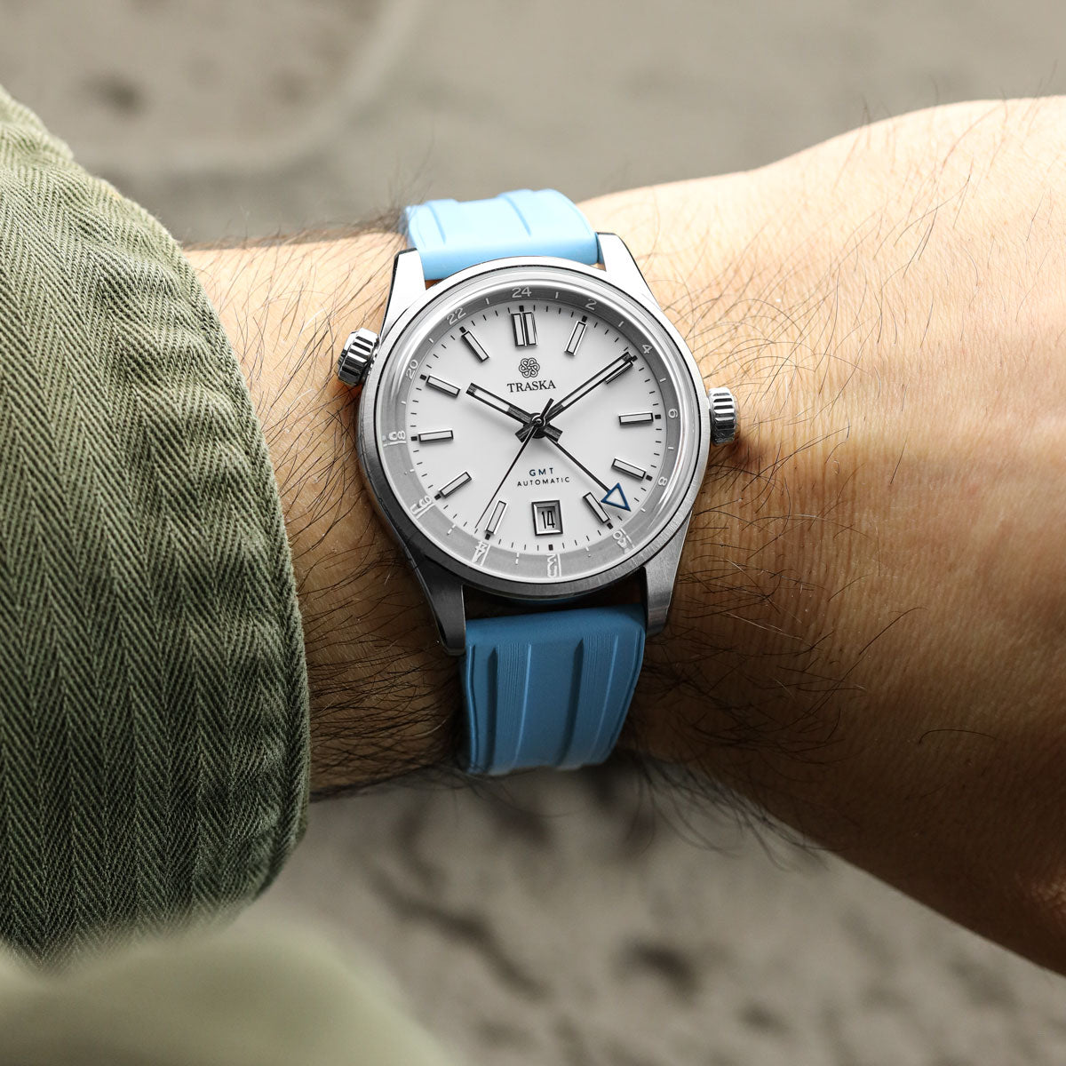 RipTide Rubber Deployant Watch Strap - Coconut White