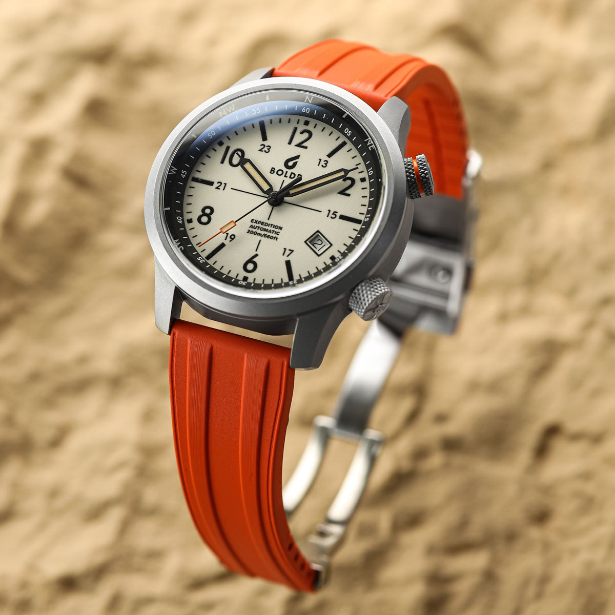 RipTide Rubber Deployant Watch Strap - Coconut White