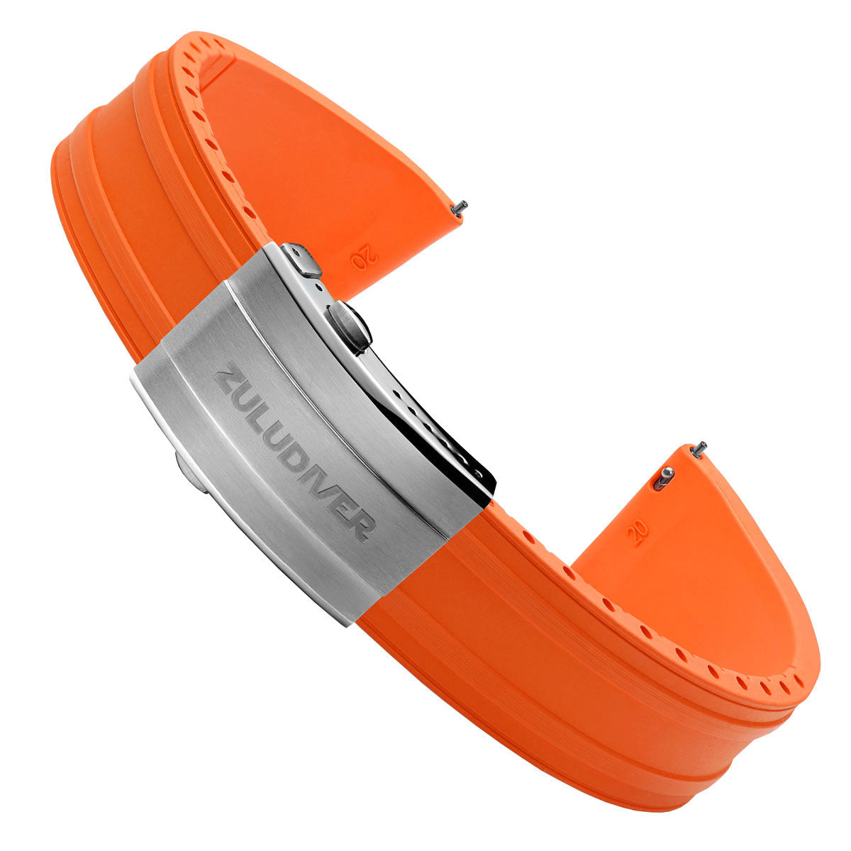RipTide Rubber Deployant Watch Strap - Sunset Orange
