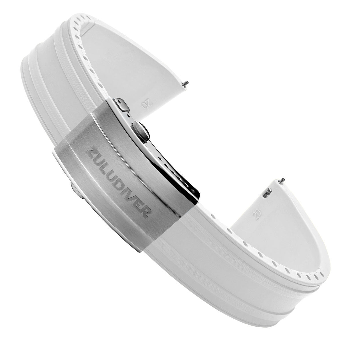 RipTide Rubber Deployant Watch Strap - Coconut White